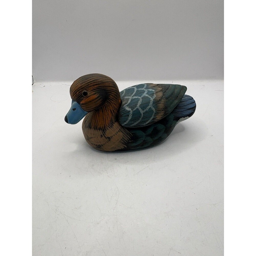 Ceramic Hand Painted Mallard Duck Trinket Box